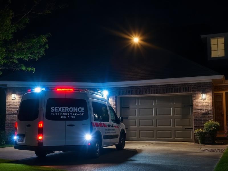 Garage door emergency release mechanism for safety access during power outages