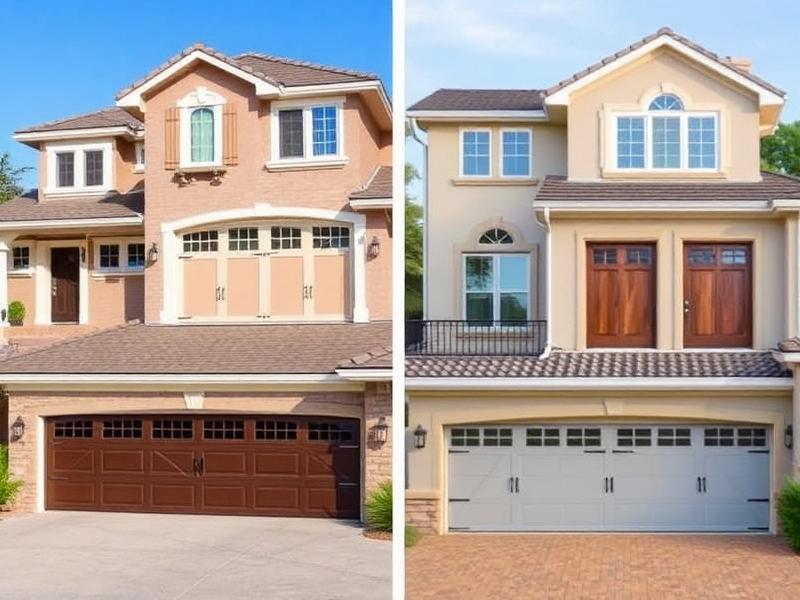 Spanish colonial style garage door with decorative iron grilles matching upscale home architecture